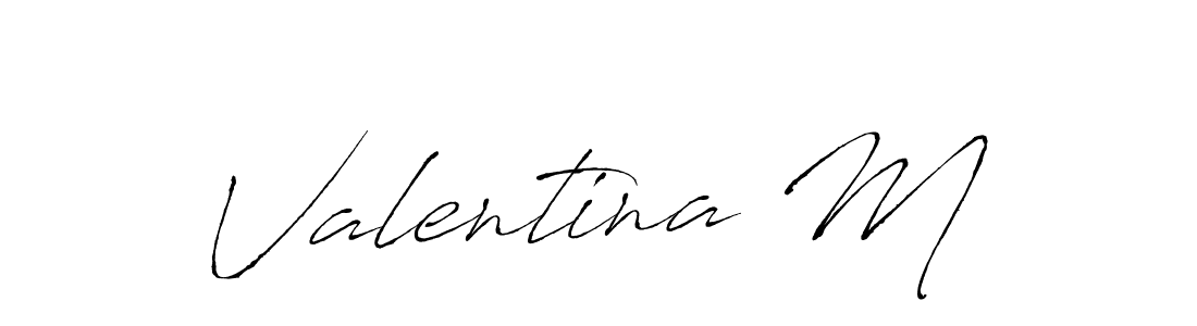 Use a signature maker to create a handwritten signature online. With this signature software, you can design (Antro_Vectra) your own signature for name Valentina M. Valentina M signature style 6 images and pictures png