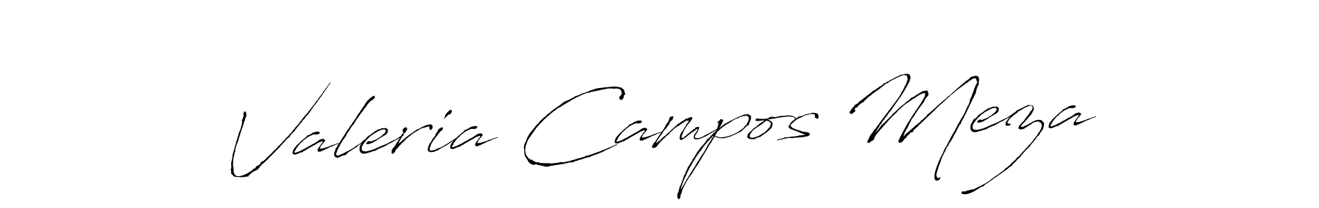 Antro_Vectra is a professional signature style that is perfect for those who want to add a touch of class to their signature. It is also a great choice for those who want to make their signature more unique. Get Valeria Campos Meza name to fancy signature for free. Valeria Campos Meza signature style 6 images and pictures png