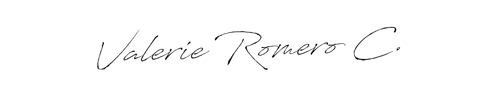 How to make Valerie Romero C. name signature. Use Antro_Vectra style for creating short signs online. This is the latest handwritten sign. Valerie Romero C. signature style 6 images and pictures png