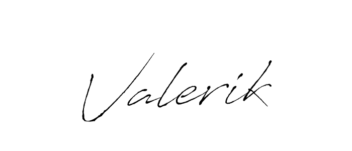 Design your own signature with our free online signature maker. With this signature software, you can create a handwritten (Antro_Vectra) signature for name Valerik. Valerik signature style 6 images and pictures png