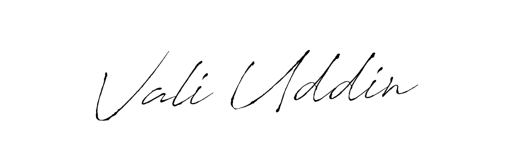 Create a beautiful signature design for name Vali Uddin. With this signature (Antro_Vectra) fonts, you can make a handwritten signature for free. Vali Uddin signature style 6 images and pictures png