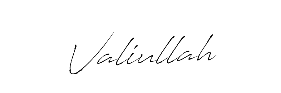 Antro_Vectra is a professional signature style that is perfect for those who want to add a touch of class to their signature. It is also a great choice for those who want to make their signature more unique. Get Valiullah name to fancy signature for free. Valiullah signature style 6 images and pictures png