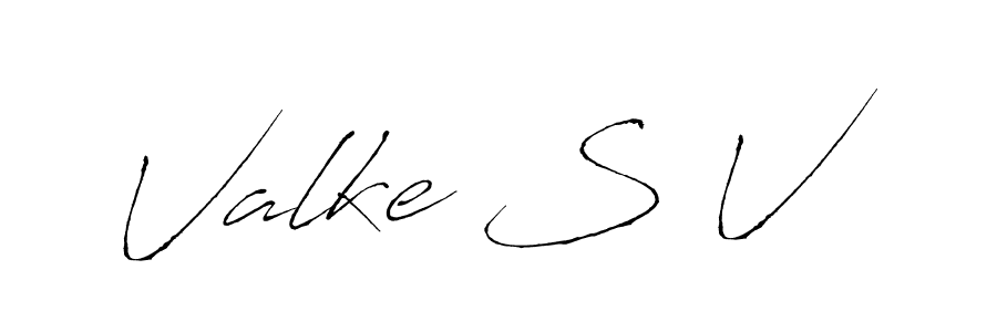 This is the best signature style for the Valke S V name. Also you like these signature font (Antro_Vectra). Mix name signature. Valke S V signature style 6 images and pictures png