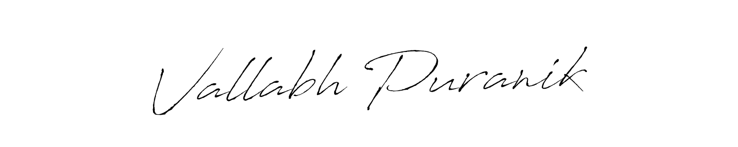 Vallabh Puranik stylish signature style. Best Handwritten Sign (Antro_Vectra) for my name. Handwritten Signature Collection Ideas for my name Vallabh Puranik. Vallabh Puranik signature style 6 images and pictures png