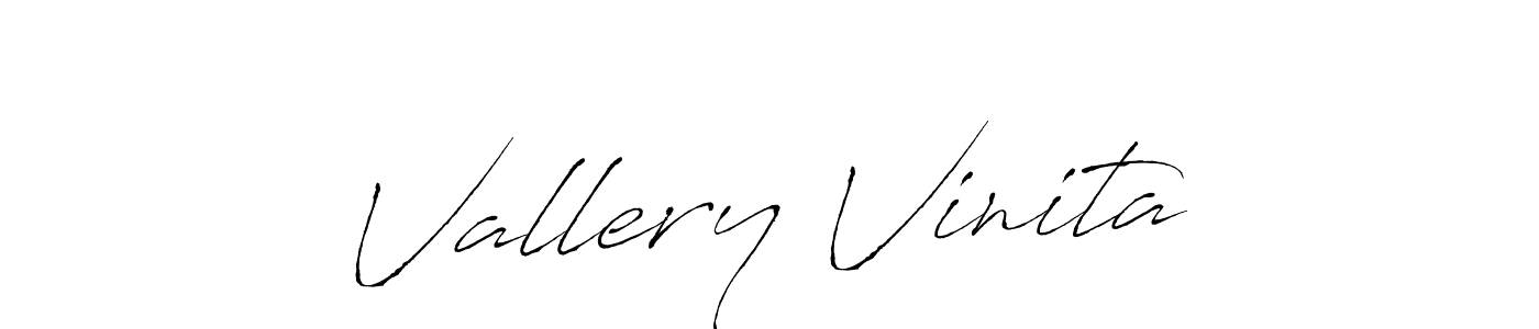 How to make Vallery Vinita signature? Antro_Vectra is a professional autograph style. Create handwritten signature for Vallery Vinita name. Vallery Vinita signature style 6 images and pictures png