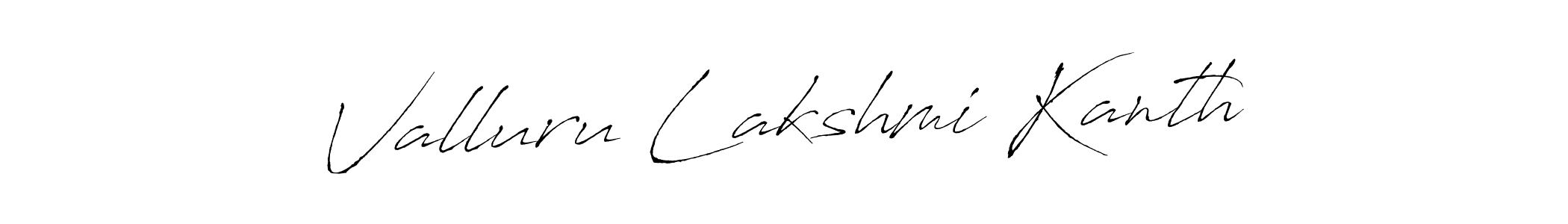 The best way (Antro_Vectra) to make a short signature is to pick only two or three words in your name. The name Valluru Lakshmi Kanth include a total of six letters. For converting this name. Valluru Lakshmi Kanth signature style 6 images and pictures png