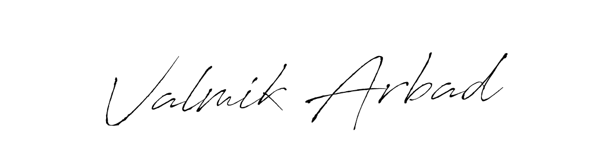 Valmik Arbad stylish signature style. Best Handwritten Sign (Antro_Vectra) for my name. Handwritten Signature Collection Ideas for my name Valmik Arbad. Valmik Arbad signature style 6 images and pictures png