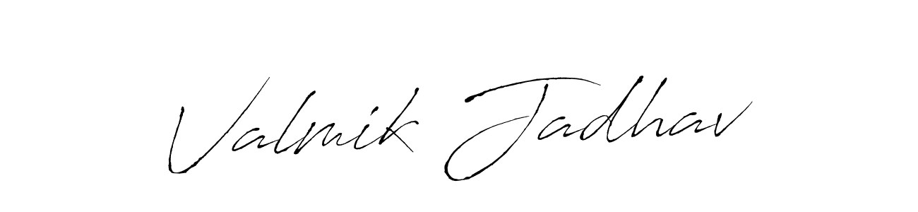 How to make Valmik Jadhav signature? Antro_Vectra is a professional autograph style. Create handwritten signature for Valmik Jadhav name. Valmik Jadhav signature style 6 images and pictures png