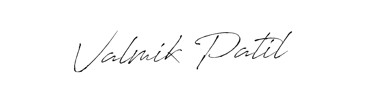 Design your own signature with our free online signature maker. With this signature software, you can create a handwritten (Antro_Vectra) signature for name Valmik Patil. Valmik Patil signature style 6 images and pictures png