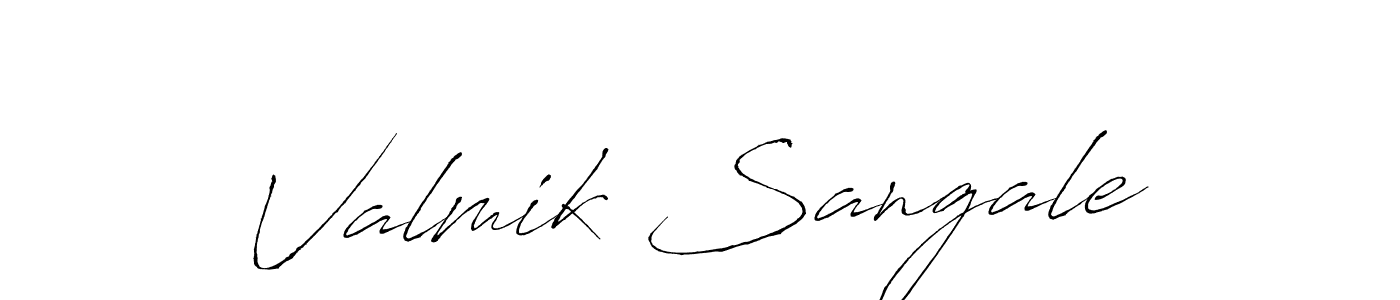 How to make Valmik Sangale name signature. Use Antro_Vectra style for creating short signs online. This is the latest handwritten sign. Valmik Sangale signature style 6 images and pictures png