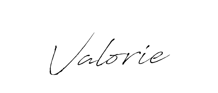 Use a signature maker to create a handwritten signature online. With this signature software, you can design (Antro_Vectra) your own signature for name Valorie. Valorie signature style 6 images and pictures png