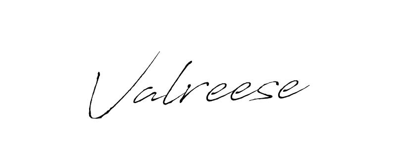 How to make Valreese name signature. Use Antro_Vectra style for creating short signs online. This is the latest handwritten sign. Valreese signature style 6 images and pictures png