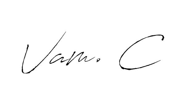 Similarly Antro_Vectra is the best handwritten signature design. Signature creator online .You can use it as an online autograph creator for name Vam. C. Vam. C signature style 6 images and pictures png
