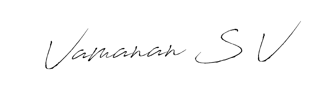 Similarly Antro_Vectra is the best handwritten signature design. Signature creator online .You can use it as an online autograph creator for name Vamanan S V. Vamanan S V signature style 6 images and pictures png
