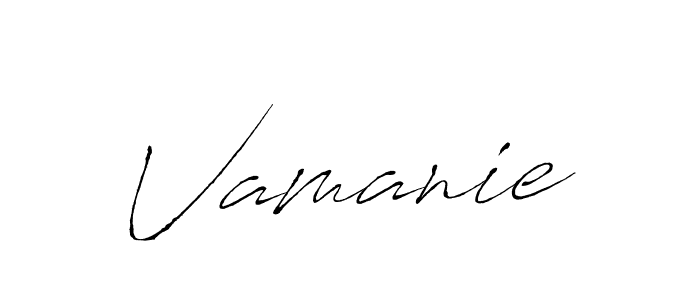 Make a beautiful signature design for name Vamanie. With this signature (Antro_Vectra) style, you can create a handwritten signature for free. Vamanie signature style 6 images and pictures png