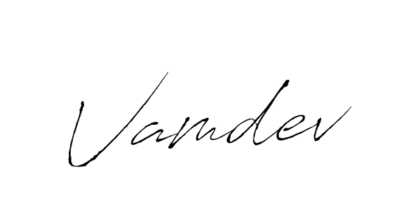 Use a signature maker to create a handwritten signature online. With this signature software, you can design (Antro_Vectra) your own signature for name Vamdev. Vamdev signature style 6 images and pictures png