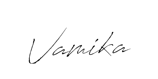 Create a beautiful signature design for name Vamika. With this signature (Antro_Vectra) fonts, you can make a handwritten signature for free. Vamika signature style 6 images and pictures png