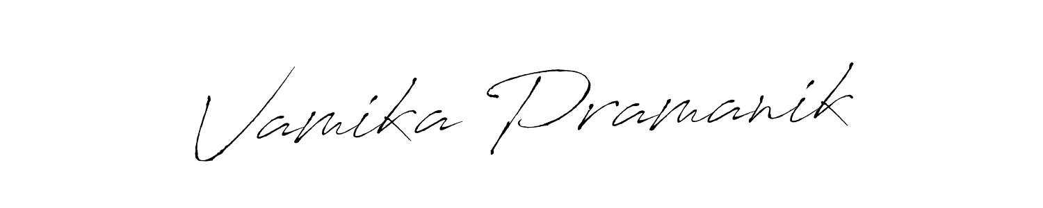 How to make Vamika Pramanik signature? Antro_Vectra is a professional autograph style. Create handwritten signature for Vamika Pramanik name. Vamika Pramanik signature style 6 images and pictures png