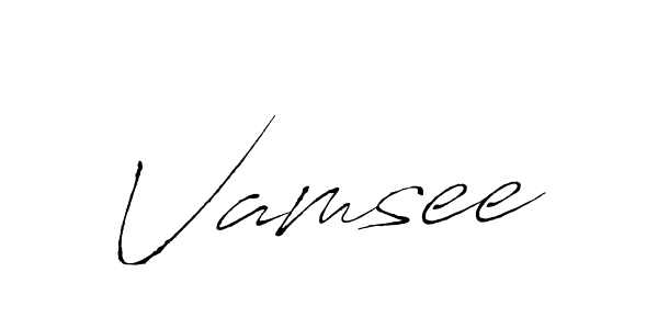 Make a beautiful signature design for name Vamsee. With this signature (Antro_Vectra) style, you can create a handwritten signature for free. Vamsee signature style 6 images and pictures png