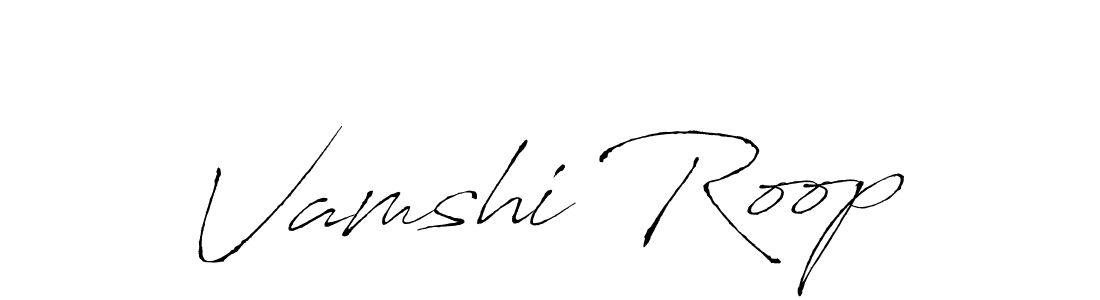 Antro_Vectra is a professional signature style that is perfect for those who want to add a touch of class to their signature. It is also a great choice for those who want to make their signature more unique. Get Vamshi Roop name to fancy signature for free. Vamshi Roop signature style 6 images and pictures png