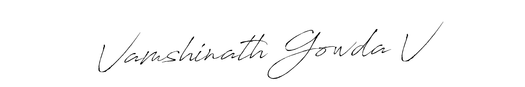 Antro_Vectra is a professional signature style that is perfect for those who want to add a touch of class to their signature. It is also a great choice for those who want to make their signature more unique. Get Vamshinath Gowda V name to fancy signature for free. Vamshinath Gowda V signature style 6 images and pictures png