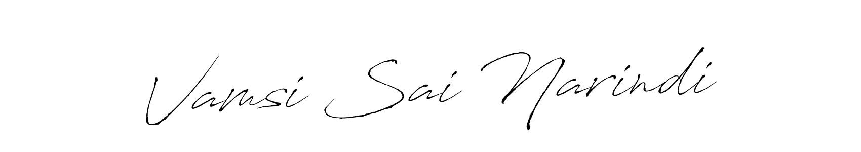 Create a beautiful signature design for name Vamsi Sai Narindi. With this signature (Antro_Vectra) fonts, you can make a handwritten signature for free. Vamsi Sai Narindi signature style 6 images and pictures png