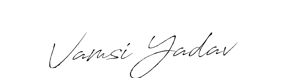 Create a beautiful signature design for name Vamsi Yadav. With this signature (Antro_Vectra) fonts, you can make a handwritten signature for free. Vamsi Yadav signature style 6 images and pictures png
