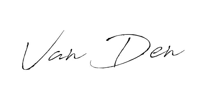 Use a signature maker to create a handwritten signature online. With this signature software, you can design (Antro_Vectra) your own signature for name Van Den. Van Den signature style 6 images and pictures png