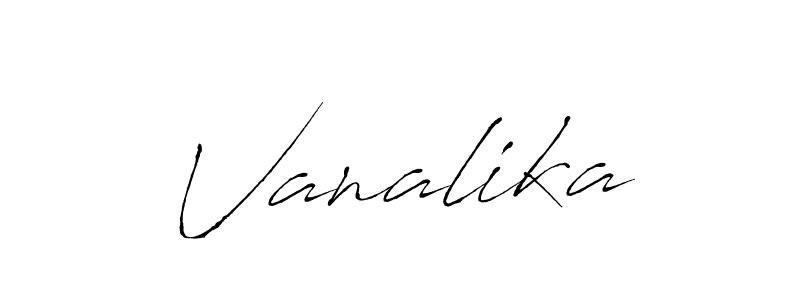 Create a beautiful signature design for name Vanalika. With this signature (Antro_Vectra) fonts, you can make a handwritten signature for free. Vanalika signature style 6 images and pictures png