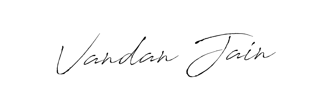 How to make Vandan Jain name signature. Use Antro_Vectra style for creating short signs online. This is the latest handwritten sign. Vandan Jain signature style 6 images and pictures png