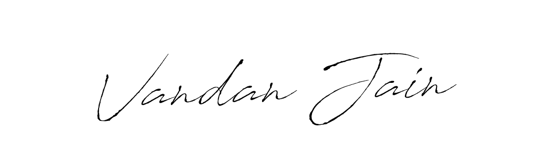 How to make Vandan Jain name signature. Use Antro_Vectra style for creating short signs online. This is the latest handwritten sign. Vandan Jain signature style 6 images and pictures png