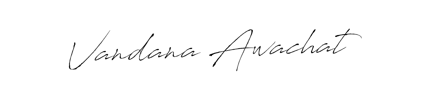 Design your own signature with our free online signature maker. With this signature software, you can create a handwritten (Antro_Vectra) signature for name Vandana Awachat. Vandana Awachat signature style 6 images and pictures png