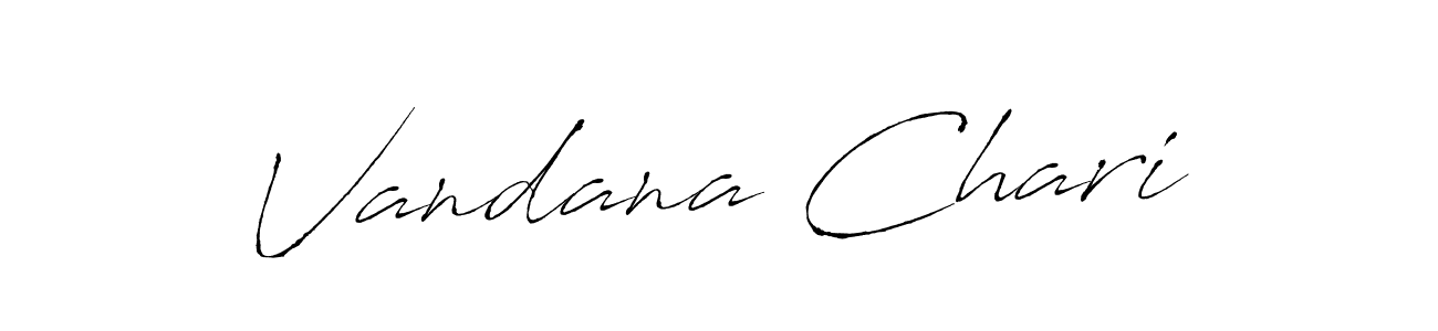 Make a beautiful signature design for name Vandana Chari. With this signature (Antro_Vectra) style, you can create a handwritten signature for free. Vandana Chari signature style 6 images and pictures png