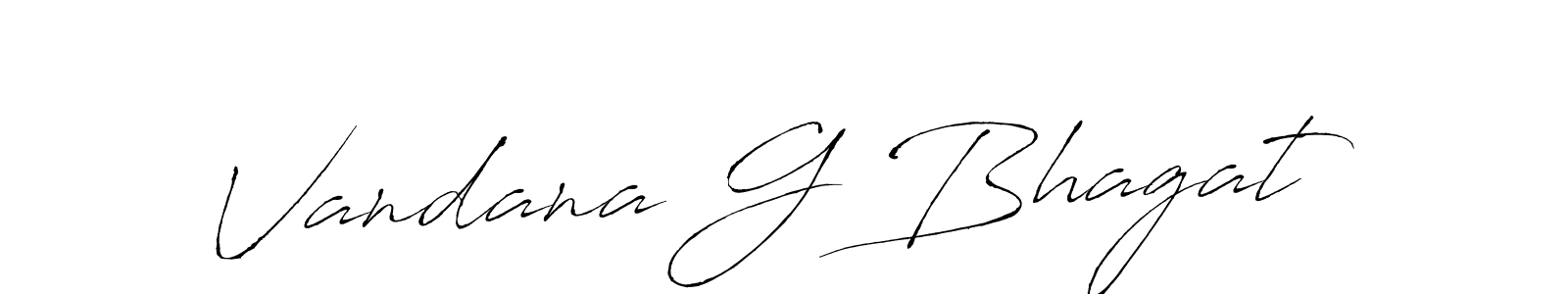 How to make Vandana G Bhagat signature? Antro_Vectra is a professional autograph style. Create handwritten signature for Vandana G Bhagat name. Vandana G Bhagat signature style 6 images and pictures png