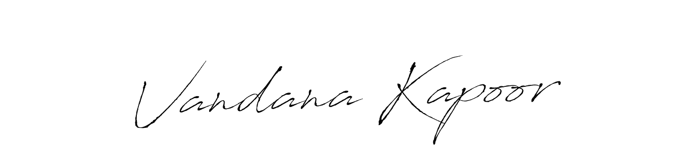 How to make Vandana Kapoor name signature. Use Antro_Vectra style for creating short signs online. This is the latest handwritten sign. Vandana Kapoor signature style 6 images and pictures png