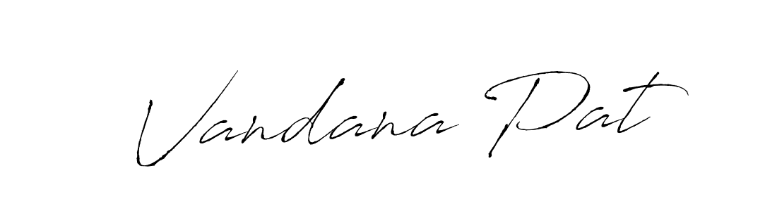 Vandana Pat stylish signature style. Best Handwritten Sign (Antro_Vectra) for my name. Handwritten Signature Collection Ideas for my name Vandana Pat. Vandana Pat signature style 6 images and pictures png