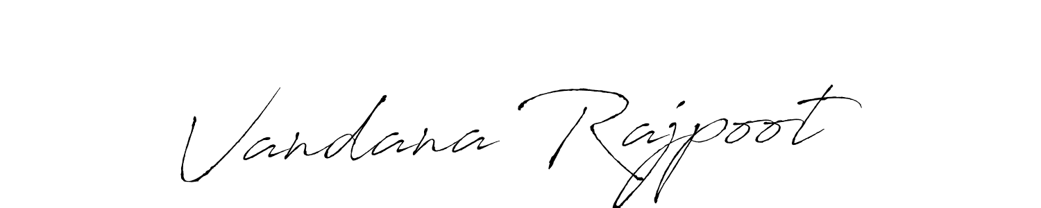How to make Vandana Rajpoot name signature. Use Antro_Vectra style for creating short signs online. This is the latest handwritten sign. Vandana Rajpoot signature style 6 images and pictures png