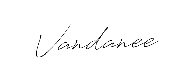 Use a signature maker to create a handwritten signature online. With this signature software, you can design (Antro_Vectra) your own signature for name Vandanee. Vandanee signature style 6 images and pictures png