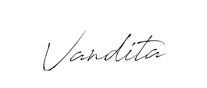 Make a beautiful signature design for name Vandita. With this signature (Antro_Vectra) style, you can create a handwritten signature for free. Vandita signature style 6 images and pictures png