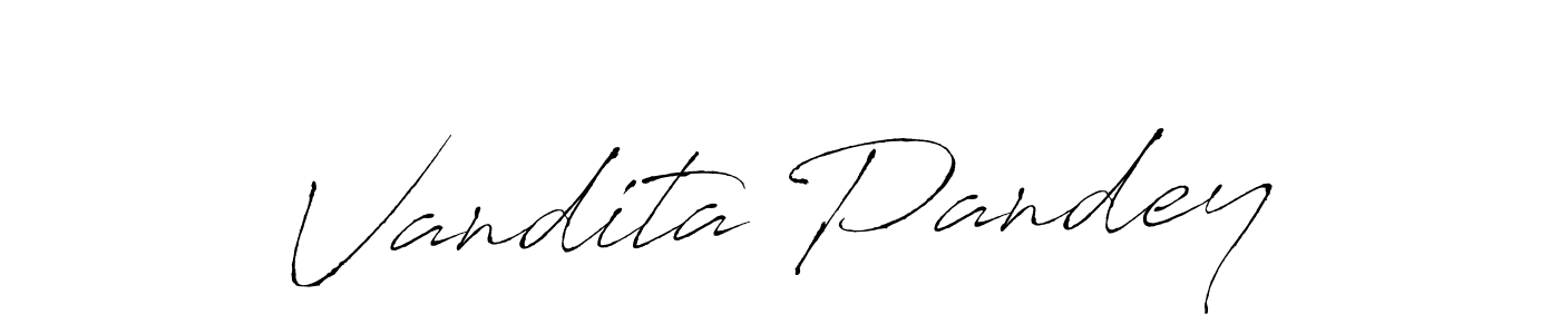 Make a beautiful signature design for name Vandita Pandey. With this signature (Antro_Vectra) style, you can create a handwritten signature for free. Vandita Pandey signature style 6 images and pictures png