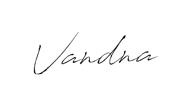 Make a beautiful signature design for name Vandna. With this signature (Antro_Vectra) style, you can create a handwritten signature for free. Vandna signature style 6 images and pictures png