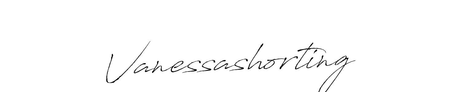 Make a beautiful signature design for name Vanessashorting. With this signature (Antro_Vectra) style, you can create a handwritten signature for free. Vanessashorting signature style 6 images and pictures png