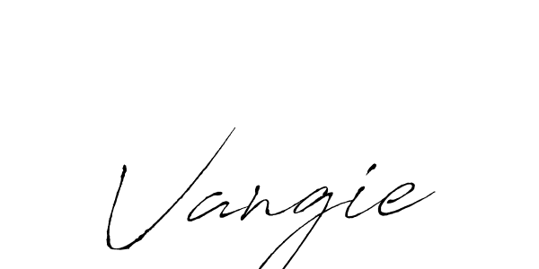 Use a signature maker to create a handwritten signature online. With this signature software, you can design (Antro_Vectra) your own signature for name Vangie. Vangie signature style 6 images and pictures png