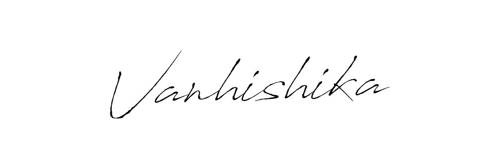 Create a beautiful signature design for name Vanhishika. With this signature (Antro_Vectra) fonts, you can make a handwritten signature for free. Vanhishika signature style 6 images and pictures png