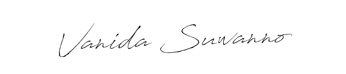 The best way (Antro_Vectra) to make a short signature is to pick only two or three words in your name. The name Vanida Suwanno include a total of six letters. For converting this name. Vanida Suwanno signature style 6 images and pictures png