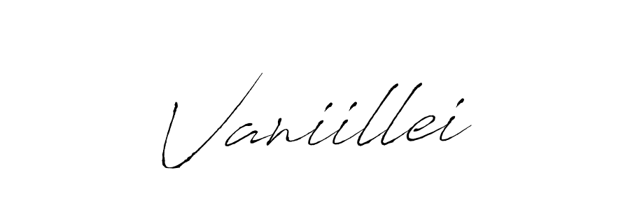 Use a signature maker to create a handwritten signature online. With this signature software, you can design (Antro_Vectra) your own signature for name Vaniillei. Vaniillei signature style 6 images and pictures png