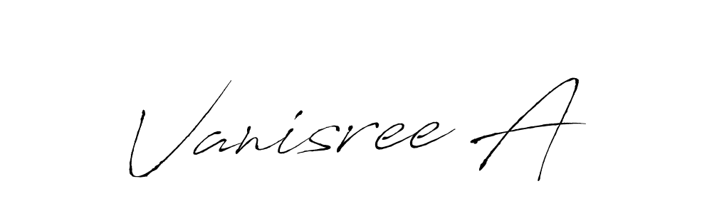 Create a beautiful signature design for name Vanisree A. With this signature (Antro_Vectra) fonts, you can make a handwritten signature for free. Vanisree A signature style 6 images and pictures png