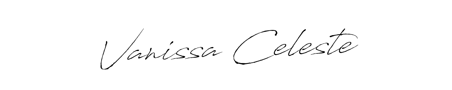 Create a beautiful signature design for name Vanissa Celeste. With this signature (Antro_Vectra) fonts, you can make a handwritten signature for free. Vanissa Celeste signature style 6 images and pictures png