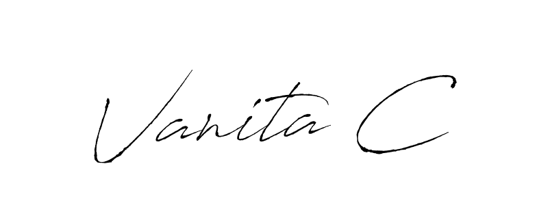 How to make Vanita C signature? Antro_Vectra is a professional autograph style. Create handwritten signature for Vanita C name. Vanita C signature style 6 images and pictures png