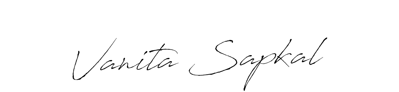 How to make Vanita Sapkal signature? Antro_Vectra is a professional autograph style. Create handwritten signature for Vanita Sapkal name. Vanita Sapkal signature style 6 images and pictures png